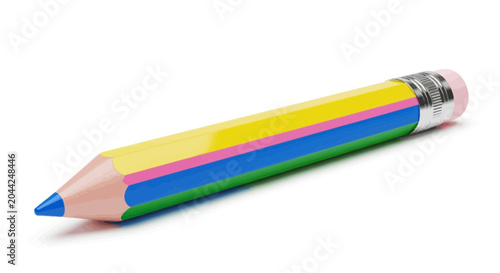 Cuadro en lienzo Multicolored pencil with ferrule eraser.