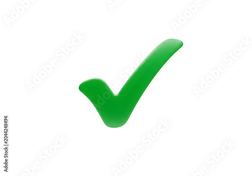 Green checkmark icon symbolizing approval or success isolated on transparent background