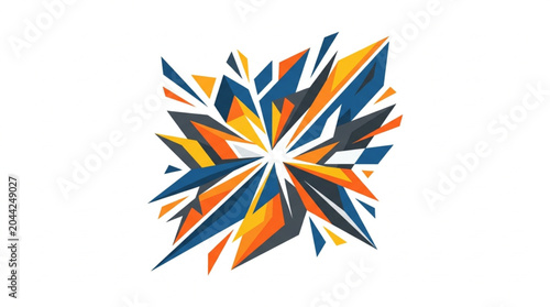 Canvastavla Abstract geometric explosion of sharp colorful shards.