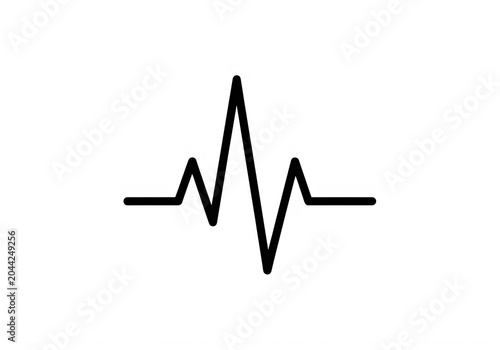 Simple heartbeat or ecg waveform vector illustration isolated on transparent background