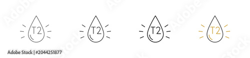 Diabetes Type 2 icon set outline style with various size