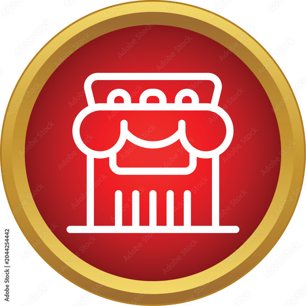 Naklejka premium Stylized icon showing a classical architectural column capital