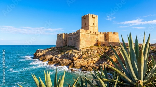 Medieval castle in the sea. Le Castella, Isola capo Rizutto in Calabria, Italy