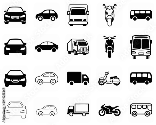自動車とバイクのアイコン集