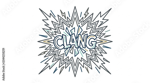 Εκτύπωση καμβά Clang comic book sound effect explosion burst.