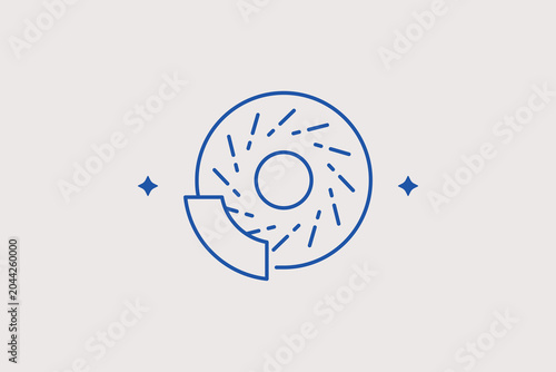 Quadro su tela Slotted brake disc rotor line icon for auto parts retail for vehicle safety servicing
