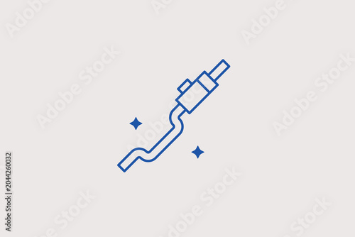 Schilderij op canvas Vehicle exhaust muffler pipe line icon for system repair for auto service garage catalogs