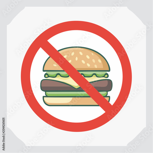 No Burger Sign Icon