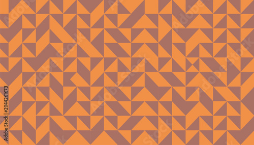 Canvastavla Abstract geometric pattern featuring triangles in orange and muted brown colors creating tessellated mosaic surface for creative design backgrounds or wallpaper