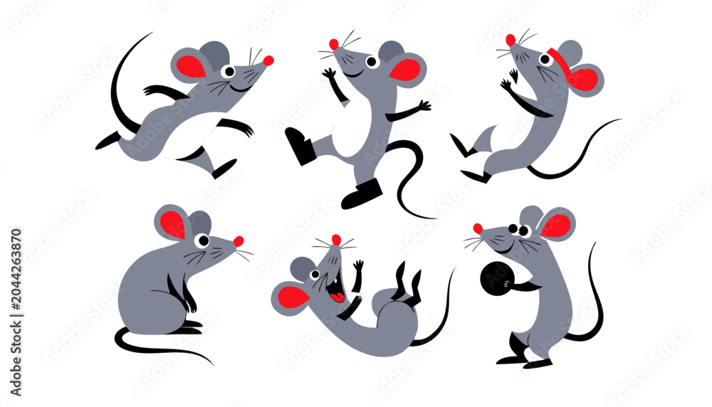 Obraz premium Vector illustration of mouses