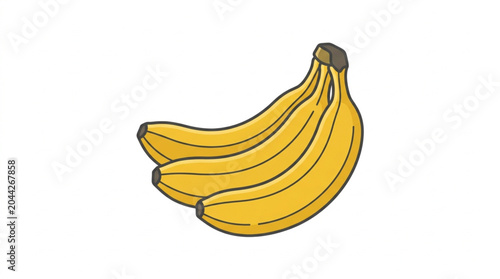 Quadro em tela Bunch of Ripe Yellow Bananas Isolated on White Background.