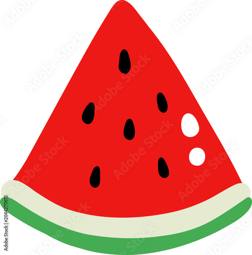 cute slice of watermelon fruit vector cartoon illustration