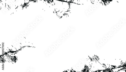 Abstract Black Grunge Texture on White Background