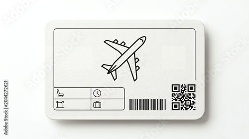 Airline Boarding Pass Mockup with QR Code