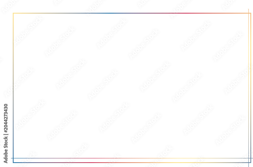 Fototapeta premium Abstract Minimalist Gradient Colorful Line Border on White Background. 146