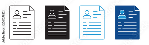 Fotografie Job Application Icon Set Vector Flat and outline Design Career Recruitment Colle