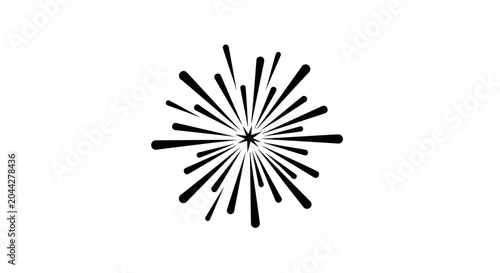 Fotografie Starburst icon radiates outward to symbolize explosive energy, celebration, or a sudden spark of brilliant creative inspiration