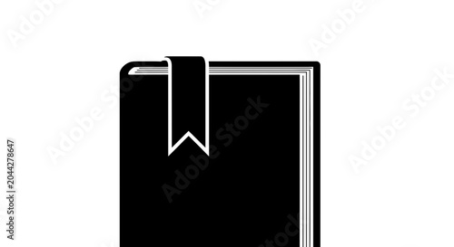 Fotografía Book icon featuring a prominent bookmark serves as a universal symbol for literature, academic study, and the joy of reading