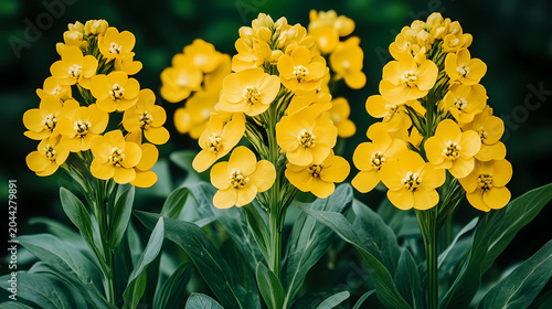 Vibrant Yellow Flowers in Lush Garden