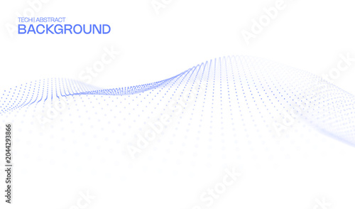 Background semiconductor blue with technology abstract tech and data particle dot. Digital line connection with grid wave white and design light network. Pattern texture background with graphic.