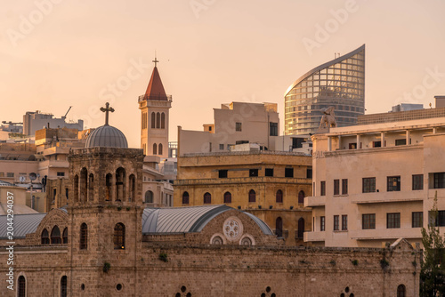 Bild auf Leinwand Colonial Medieval architecture in the downtown Beirut skyline.