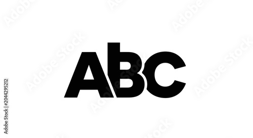 Bild auf Leinwand Alphabet letters abc are displayed in a bold typeface to highlight the fundamental basics of early learning