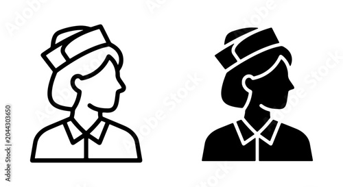 Foto Flight Attendant Icons, Airline Crew Vector Graphics, Professional Service Perso