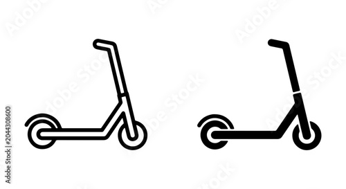 Scooter Icons, Electric Kick Scooter Vector Graphics, Urban Transport Symbols
