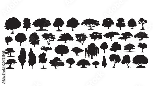 Photos Vast assortment of silhouette trees for graphic design and illustration