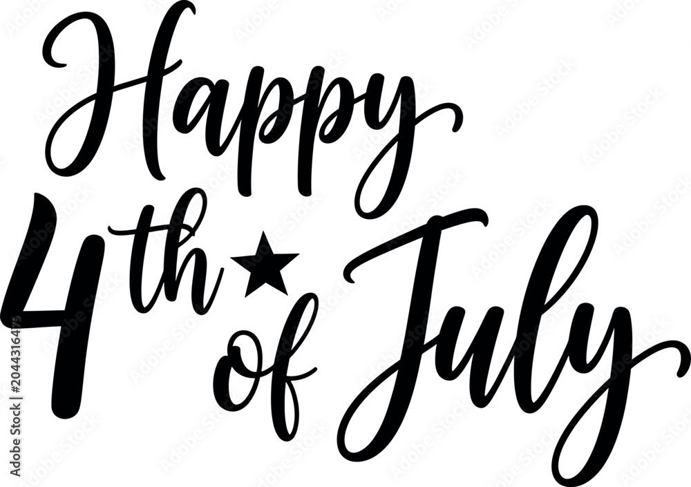 Fototapeta premium Happy 4th of july silhouette celebration greeting card