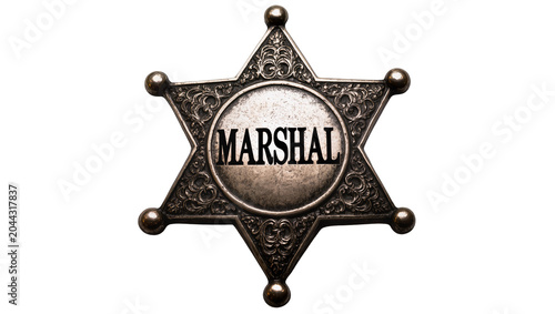 Фотография Six-pointed star badge with the word MARSHAL