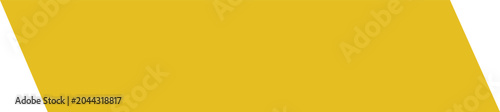 Golden yellow angled banner graphic element isolated on transparent background for design and promotional materials