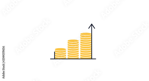 Increasing coins stacked in growth.