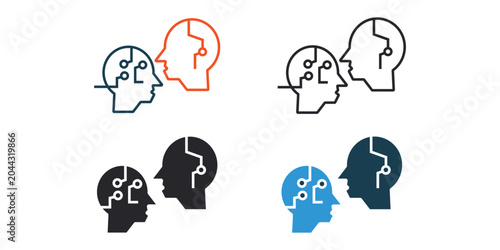 Tableau sur toile turing test icon icons outline and Flat Style,transparent background