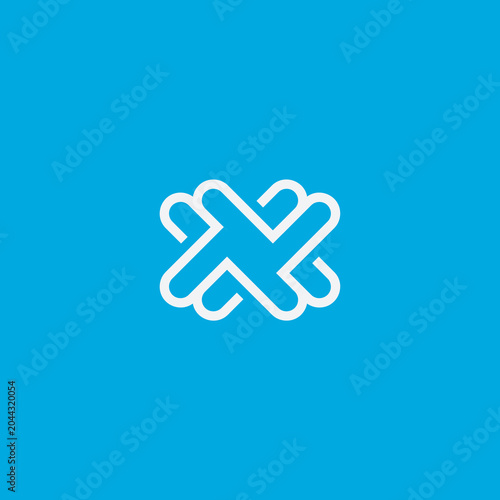 Simple and modern letter nx logo design template elements