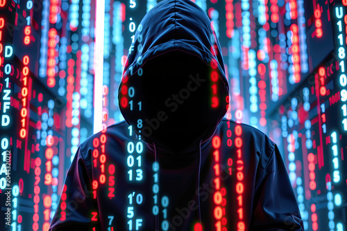 Mystery Hacker Digital Red and Blue Environment