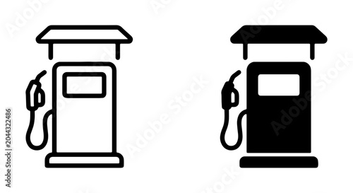 Fotografía Gas Pump Icons, Fuel Station Symbols, Petro Station Vector Graphics, Energy Serv