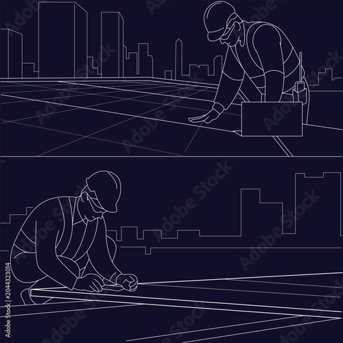 Technicians Installing Solar Energy Panels, Solar Panel Installation Workers