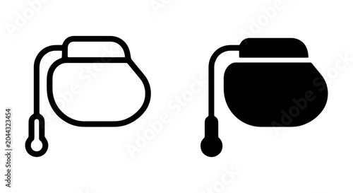 Tableau sur toile Medical pacemaker vector icons, cardiac implant device symbols, heart rhythm reg