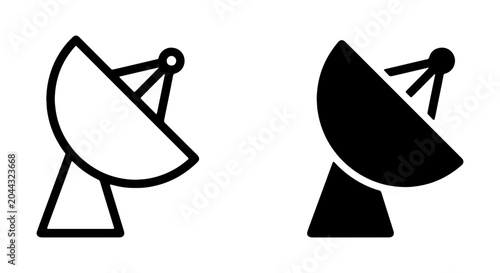 Tableau sur toile Satellite dish icons set, parabolic antenna vector symbols, telecommunication si