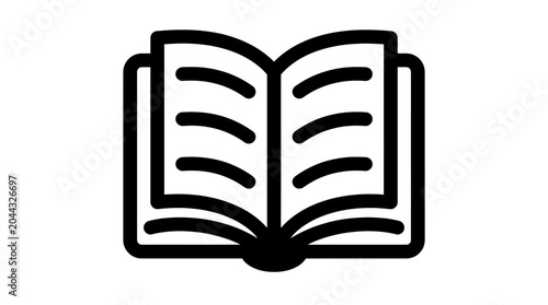 Bilde på lerret A simple black line icon of an open book.