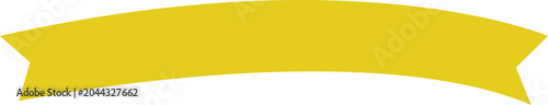 Foto Bright yellow banner ribbon isolated on transparent background perfect for promo