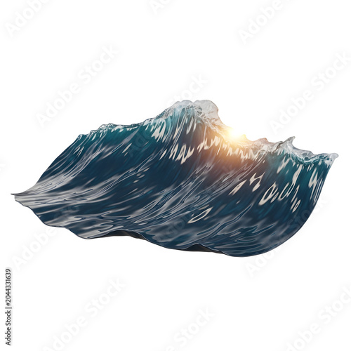 Ocean wave with sunlight shining through.