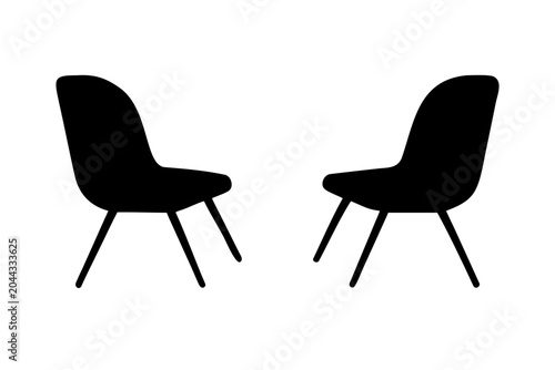 Two modern chairs silhouette