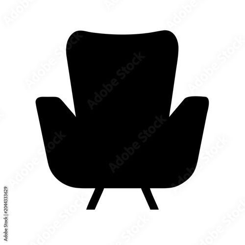 Minimalist armchair icon, modern furniture silhouette