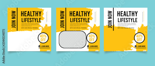 Gym Fitness social media post design template