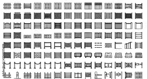 Foto Architectural grille collection black and white linear patterns for design appli