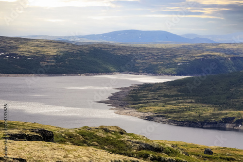 Aerial view of the lake Innerdalsvatnet, Norway