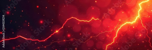 Abstract red & yellow lightning bolt geometric vector pattern background , fast, speed