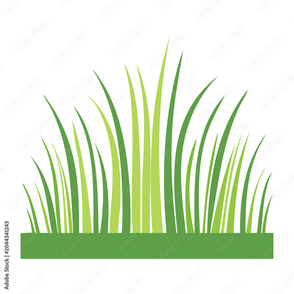 Fototapeta premium Green grass in flat design style